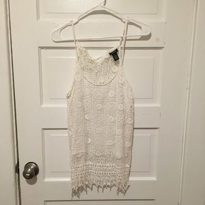 Lace white tank top
